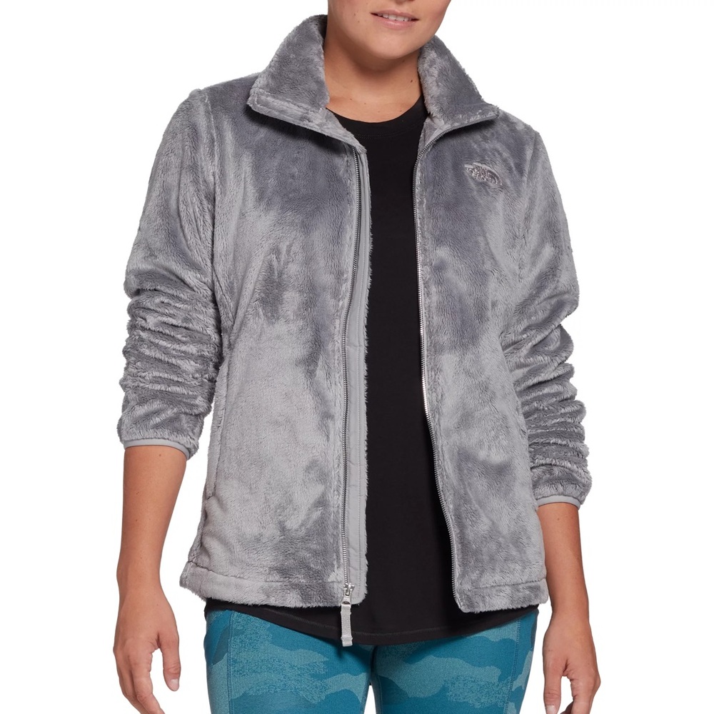 The North Face Womens Osito Fuzzy Fleece Jacket Silver Gray Sz XS